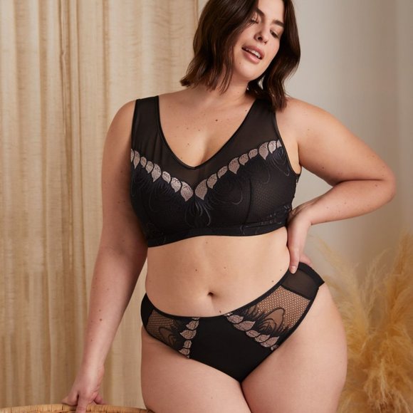 Bralette en maille et dentelle non doublée Boudoir - Picture 3 of 4